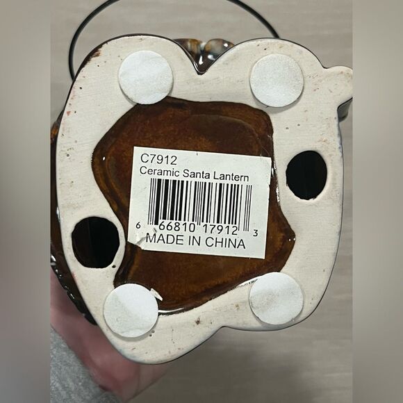 Ceramic Santa Tea Light Candle Lantern With Hanger Excellent Condition - Picture 7 of 10